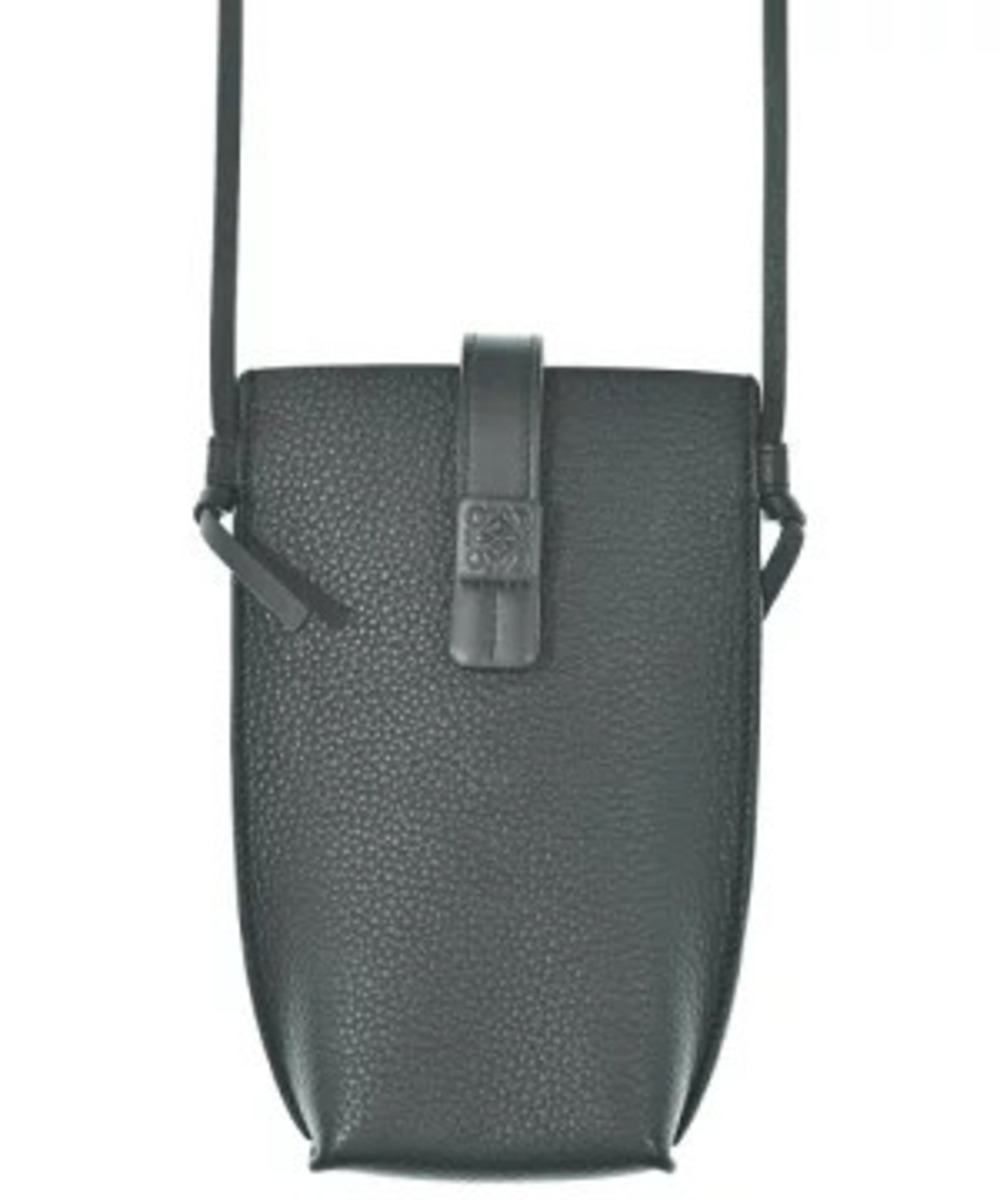 Loewe Anagram Pocket Phone Pochette vertical strap embossed Black